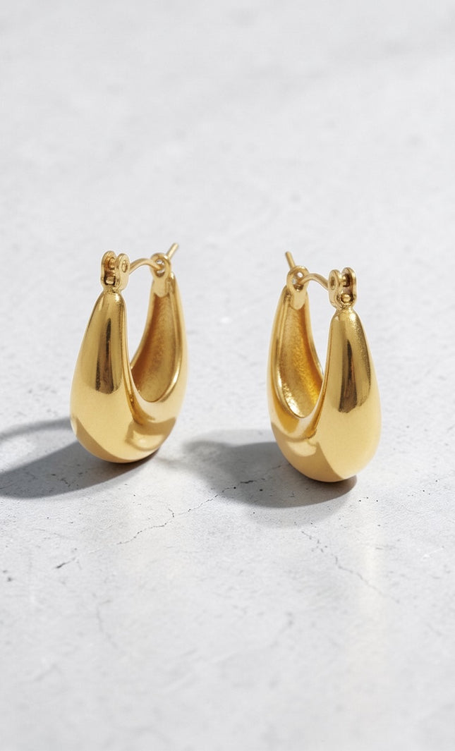 Gold U Hoop Earrings