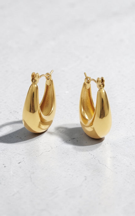 Gold U Hoop Earrings