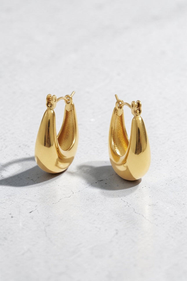 Gold U Hoop Earrings