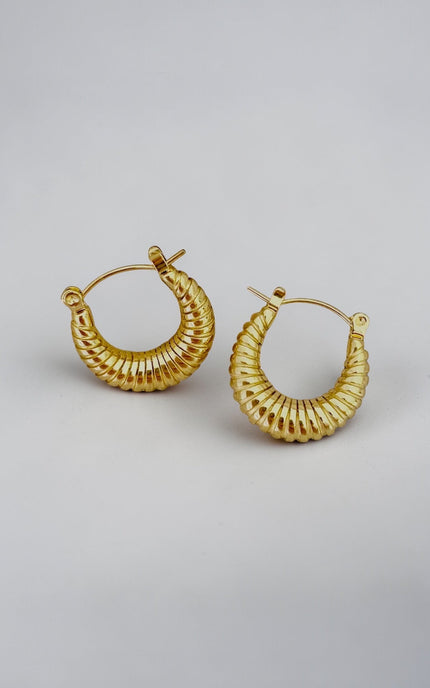 Golden Croissant Hoops