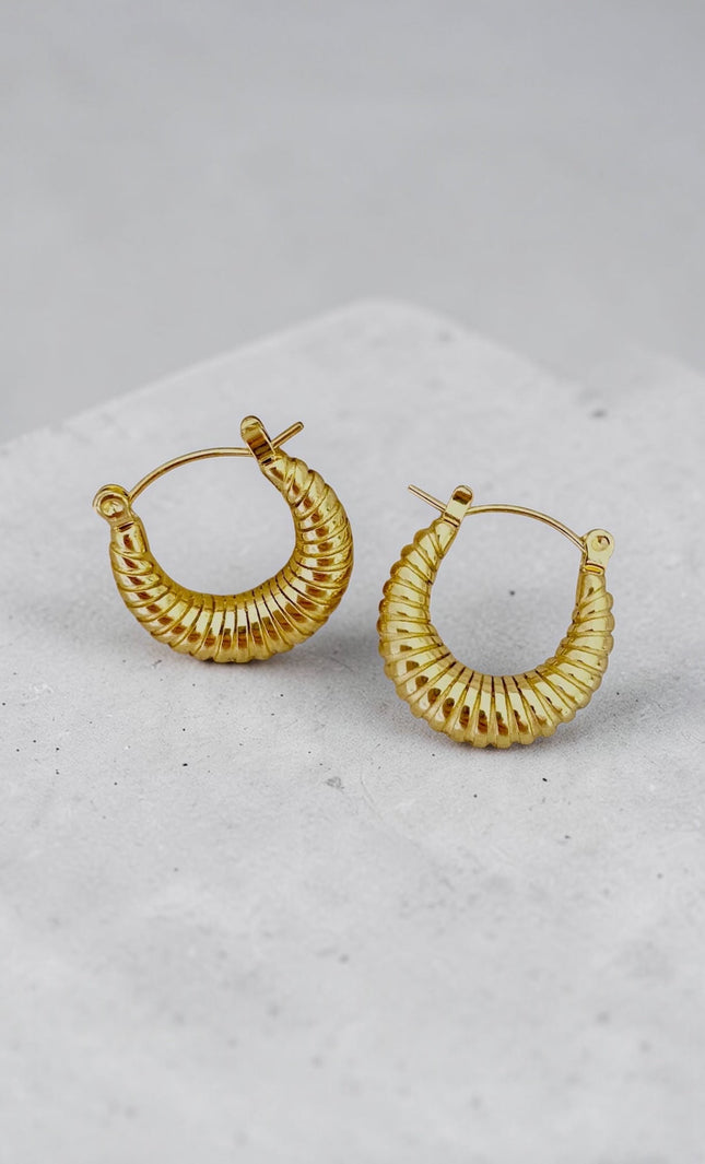 Golden Croissant Hoops