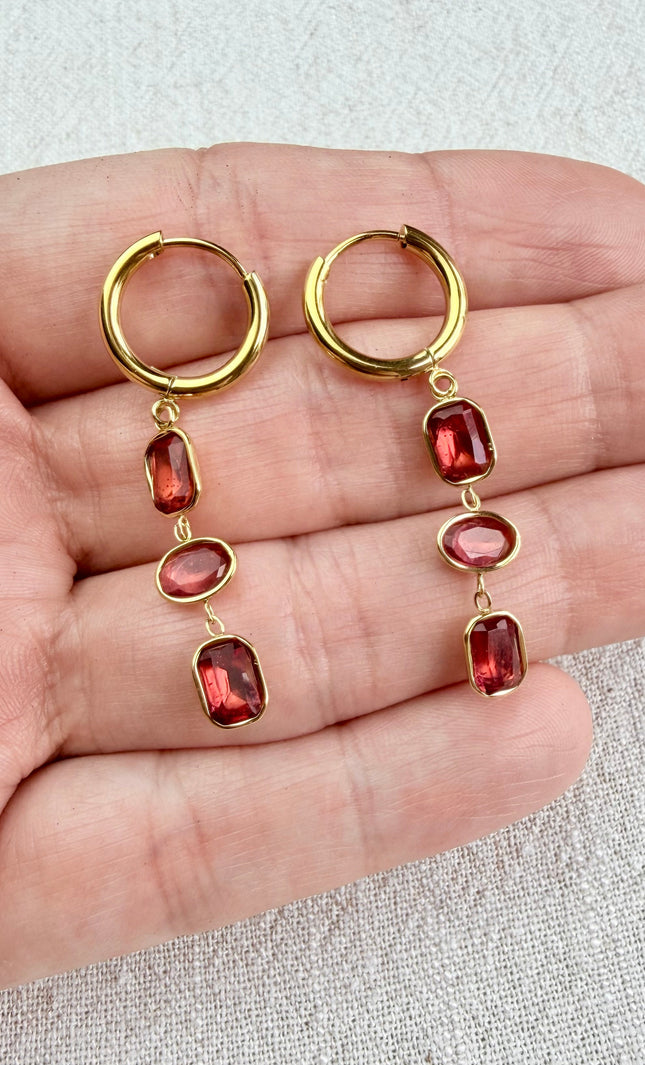 Crimson Trio Earrings