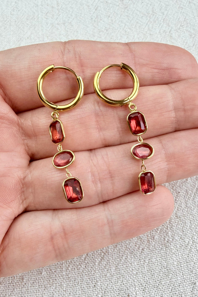 Crimson Trio Earrings