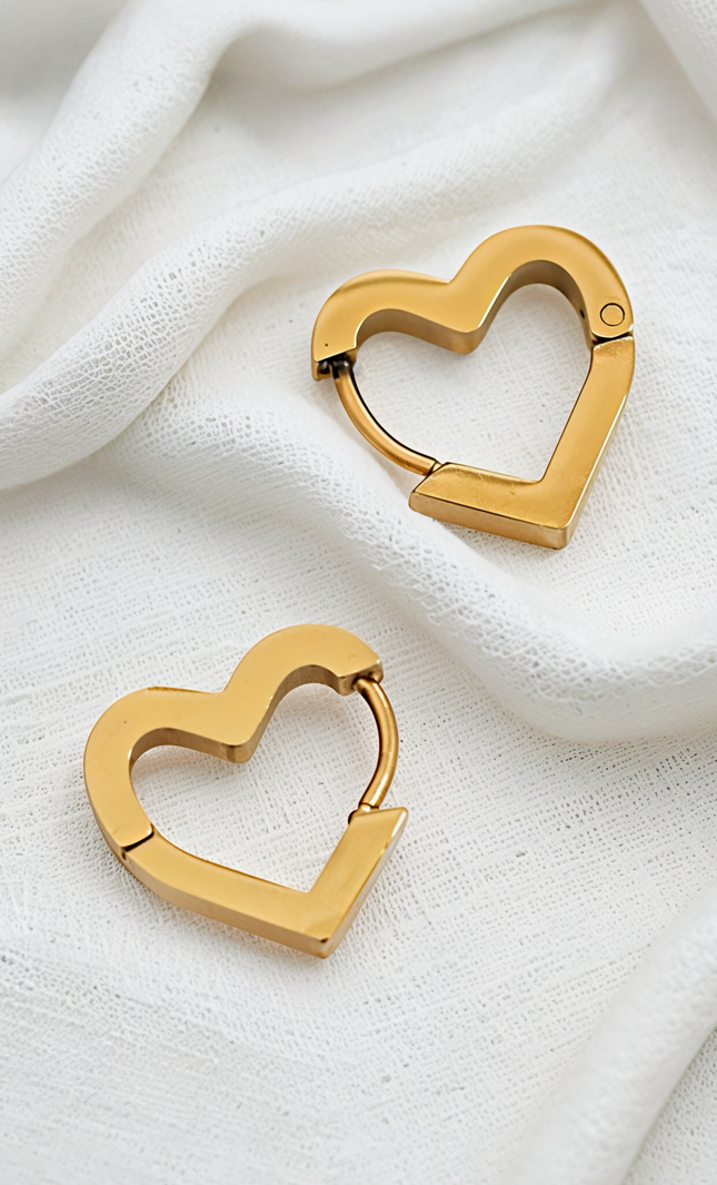 Carabiner Heart Hoop Earrings