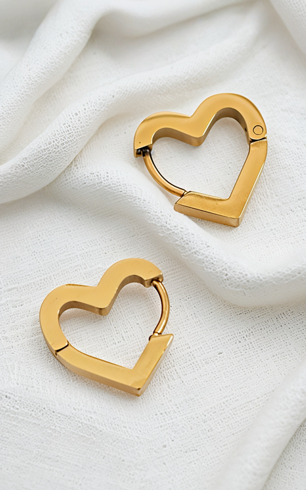 Carabiner Heart Hoop Earrings