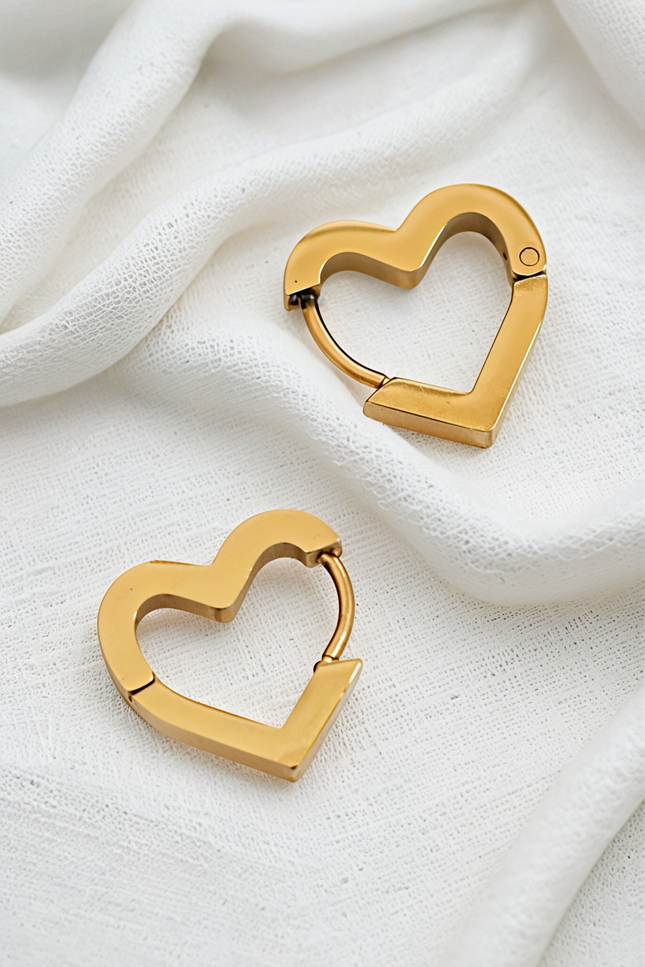 Carabiner Heart Hoop Earrings