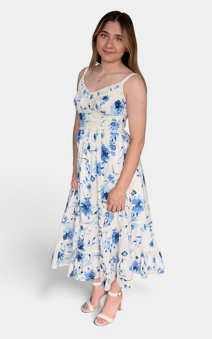 Floral maxi dress side profile