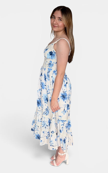 Floral maxi dress side profile