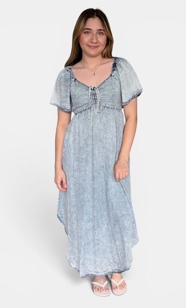 Women's blue Tencel maxi dress