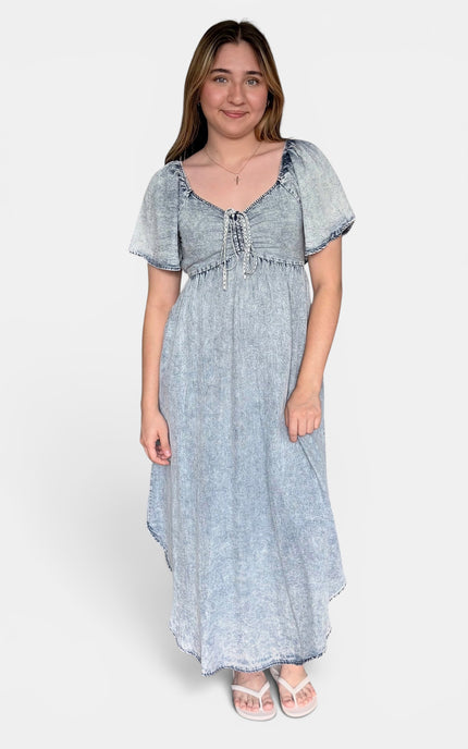Women's blue Tencel maxi dress