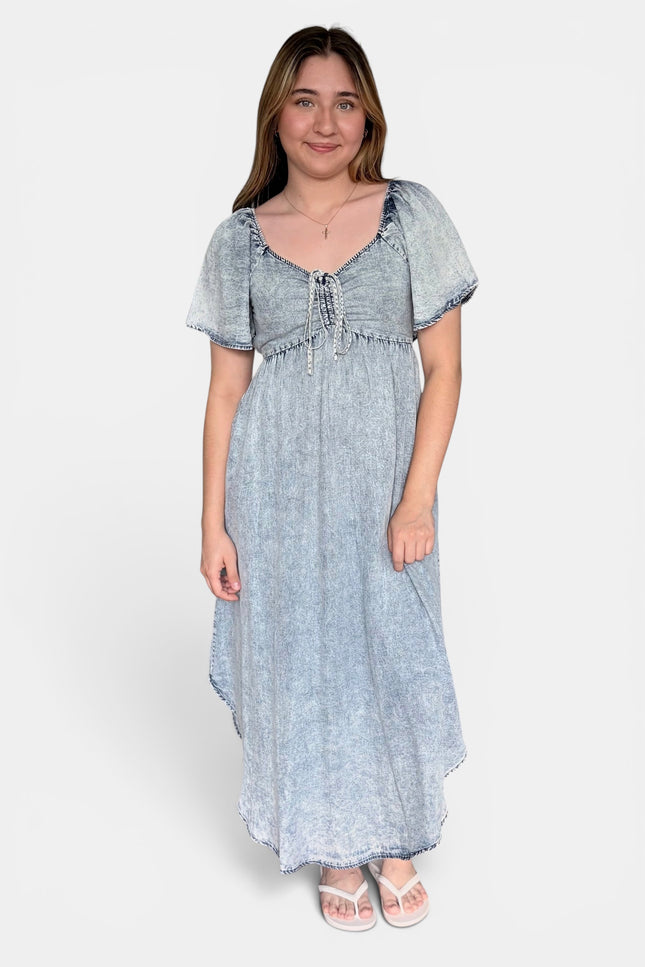 Women's blue Tencel maxi dress