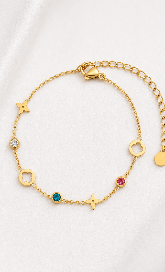 Clover Charm Station Bracelet