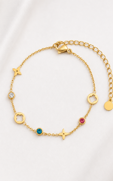 Clover Charm Station Bracelet