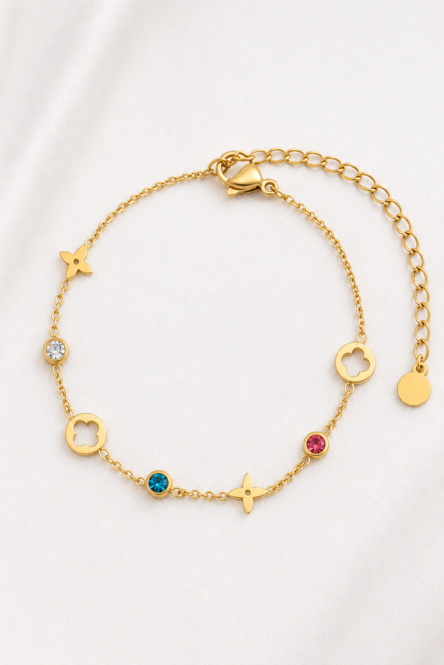 Clover Charm Station Bracelet