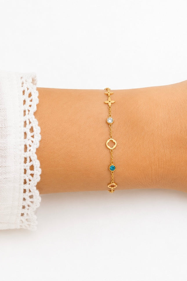 Clover Charm Station Bracelet