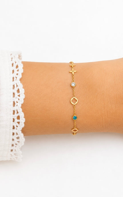 Clover Charm Station Bracelet