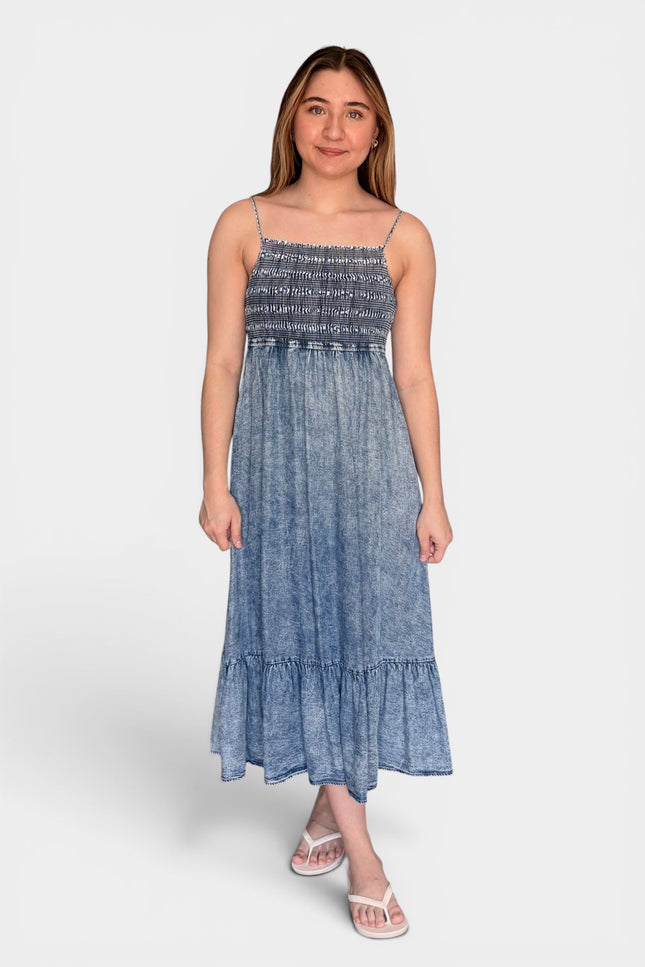 Coastal Tencel midi dress for women front view