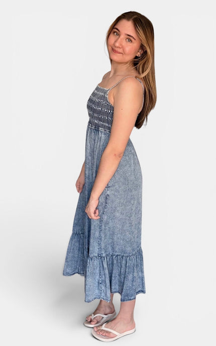 Coastal Tencel midi dress side view