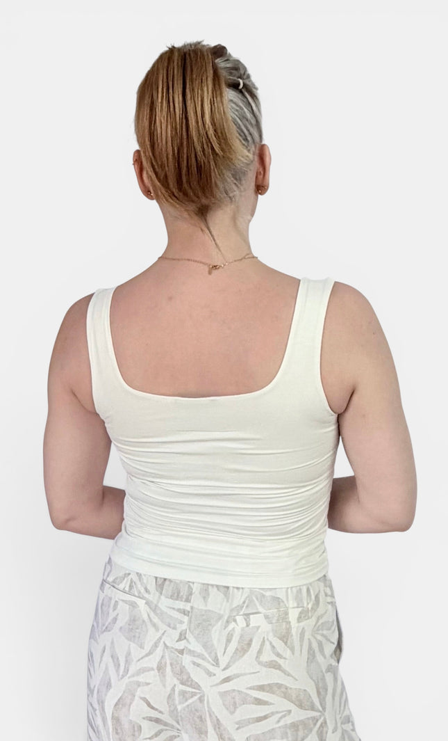 Double Layer Square Neck Tank Top