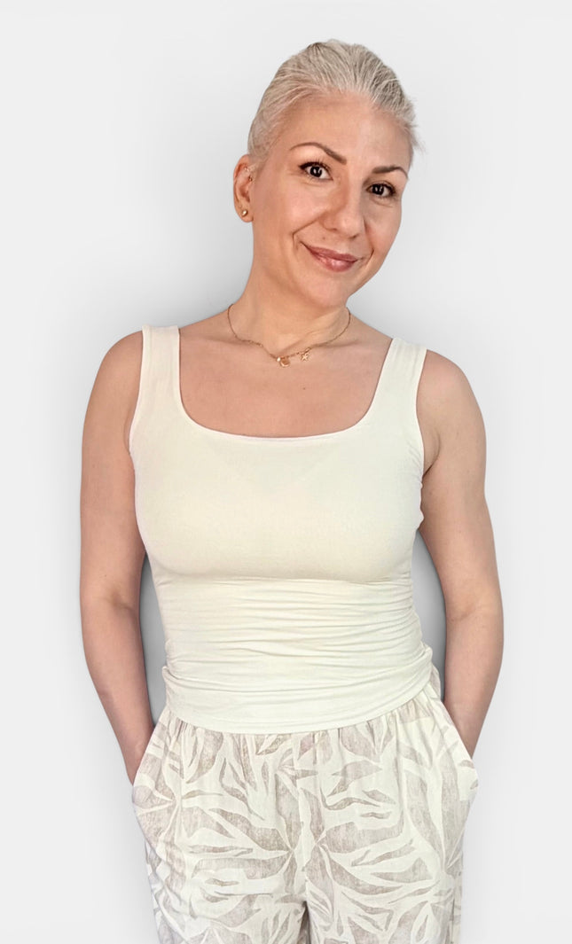 Double Layer Square Neck Tank Top