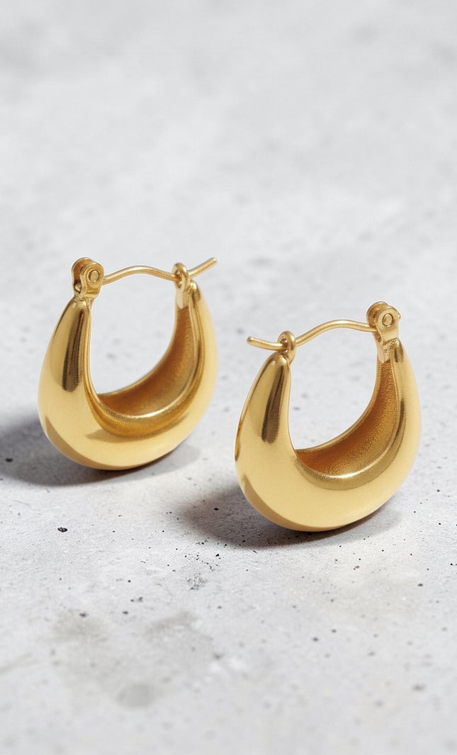 Gold U Hoop Earrings