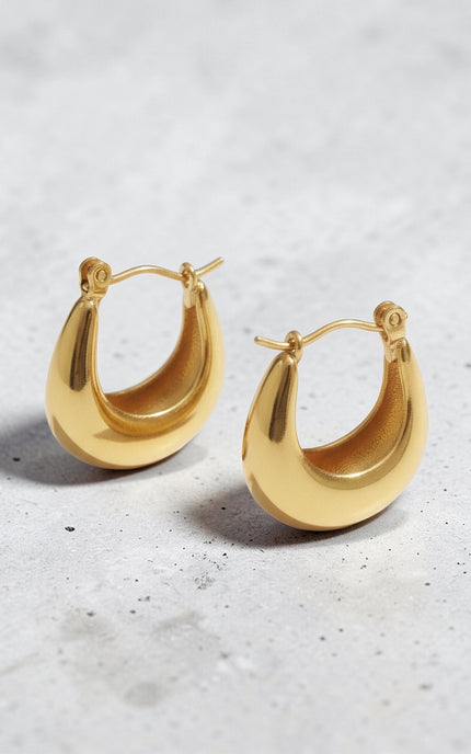 Gold U Hoop Earrings