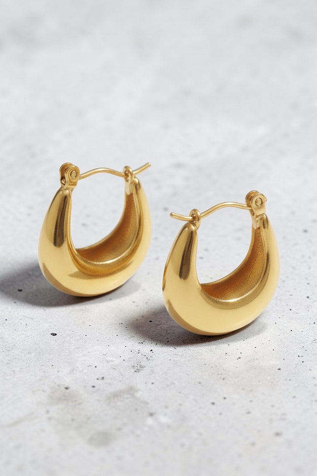 Gold U Hoop Earrings