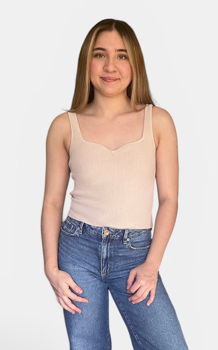 Noelle Ribbed Sweetheart Tank
