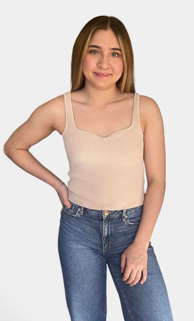 Noelle Ribbed Sweetheart Tank