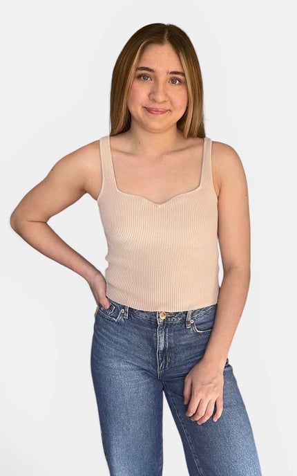 Noelle Ribbed Sweetheart Tank