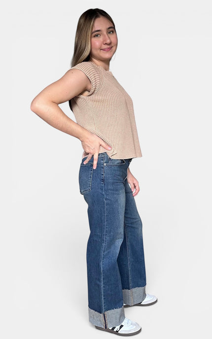 Camille Cuffed Wide Ankle Jeans