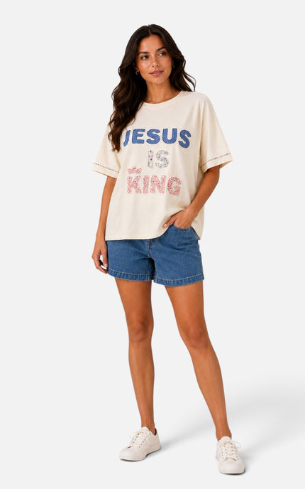 Jesus Is King Patchwork Tee