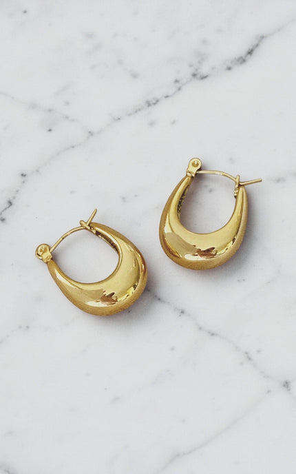 Gold U Hoop Earrings