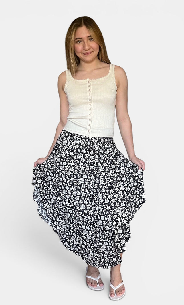 Meadow Print Midi Skirt