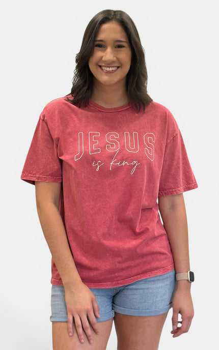 Jesus is King Mineral Washed Tee
