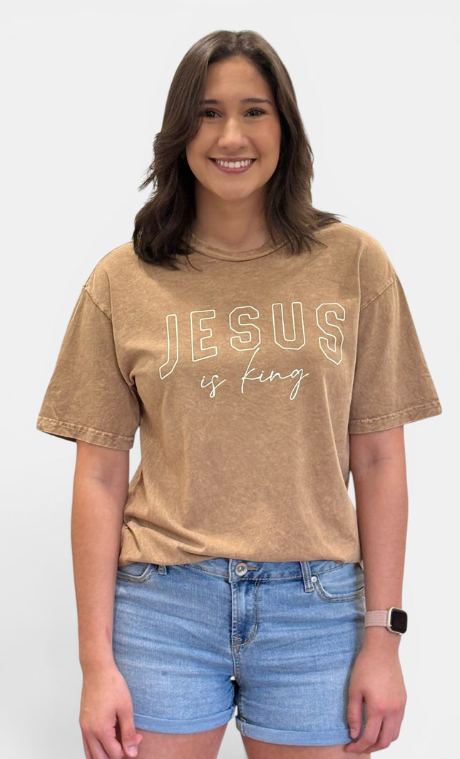 Jesus is King Mineral Washed Tee