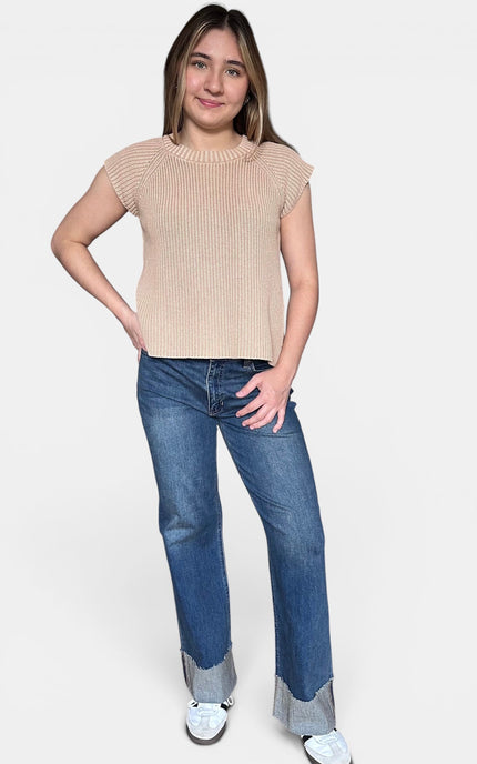 Camille Cuffed Wide Ankle Jeans