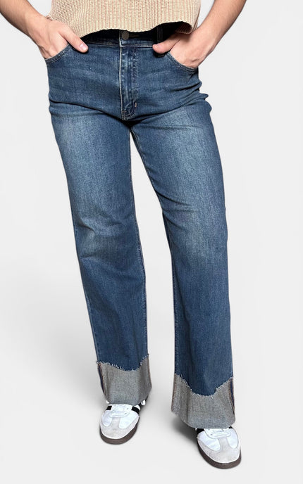 Camille Cuffed Wide Ankle Jeans