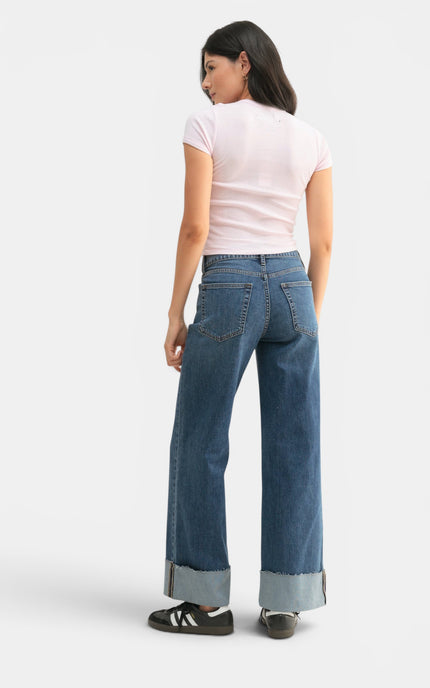 Camille Cuffed Wide Ankle Jeans
