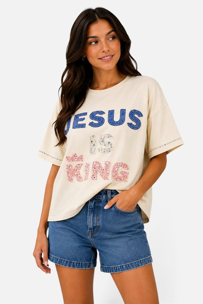 Jesus Is King Patchwork Tee