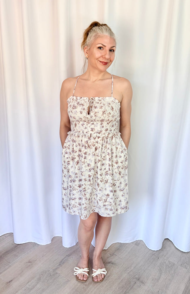 Lavender Floral Mini Dress