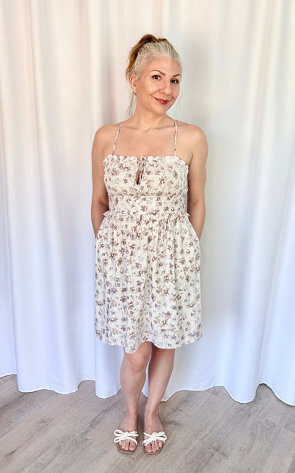 Lavender Floral Mini Dress