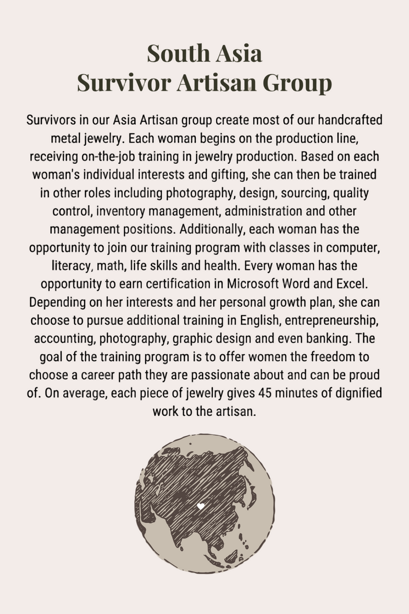 Mama Pendant Necklace — gold-plated necklace with multicolored zircon crystals, ethically made by survivors from Justyna Grace Boutique.