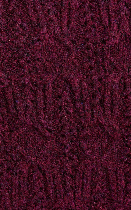Merlot V-Neck Sweater Top – deep wine lightweight V-neck knit – Justyna Grace Boutique
