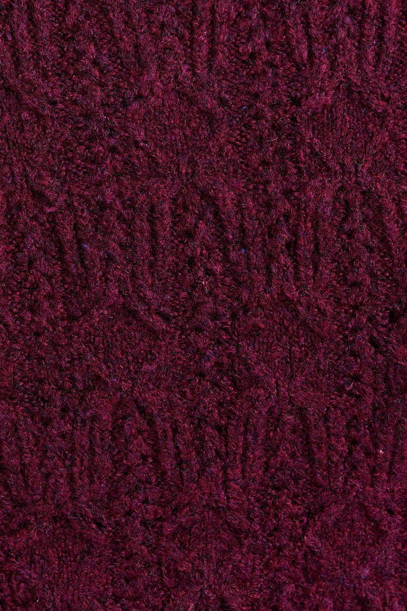 Merlot V-Neck Sweater Top – deep wine lightweight V-neck knit – Justyna Grace Boutique