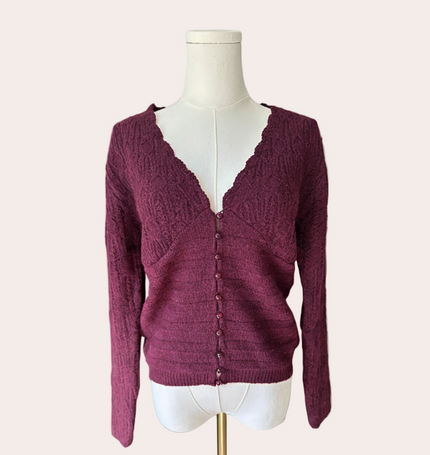 Merlot V-Neck Sweater Top