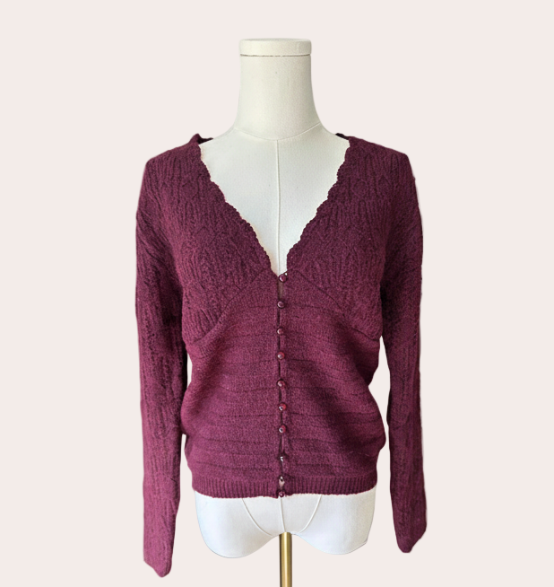 Merlot V-Neck Sweater Top