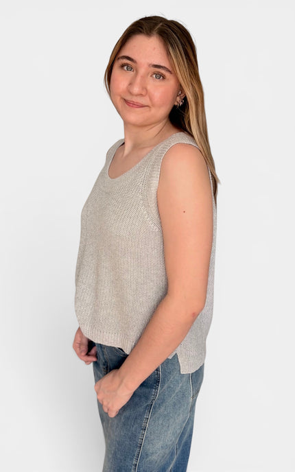 Breathable linen cotton sweater vest