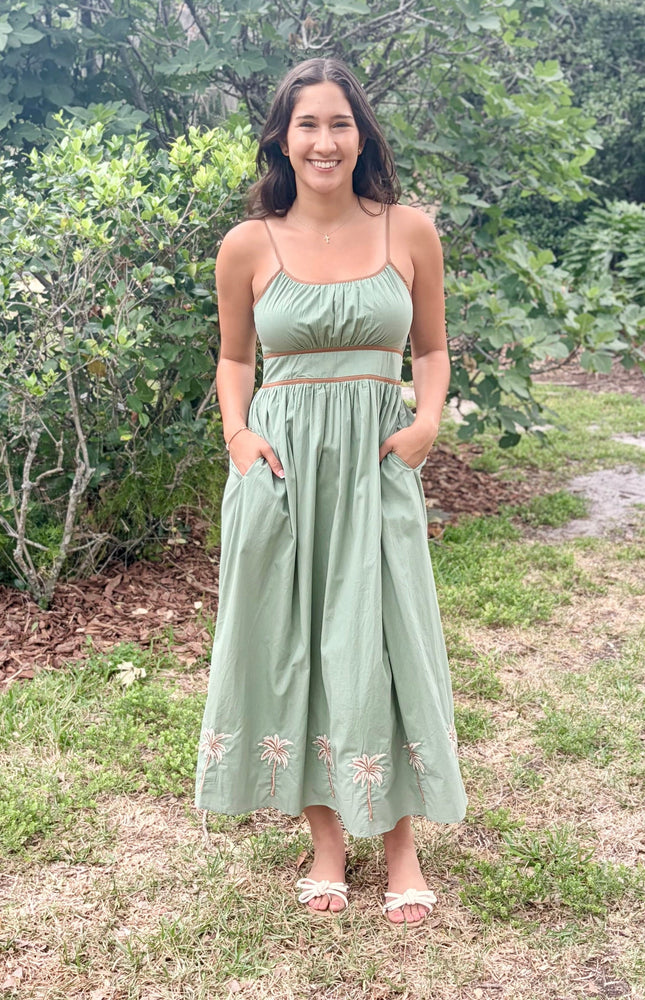 flowery green dress Flourishing Meadow Midi Dress– Teuta Matoshi
