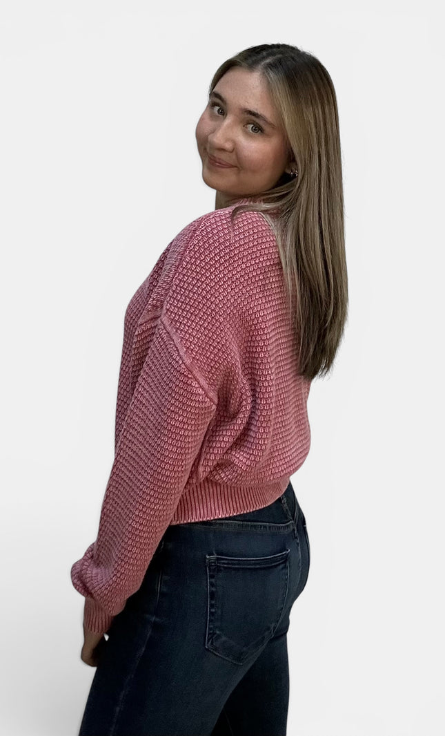 Rosewood Cable Knit Cardigan
